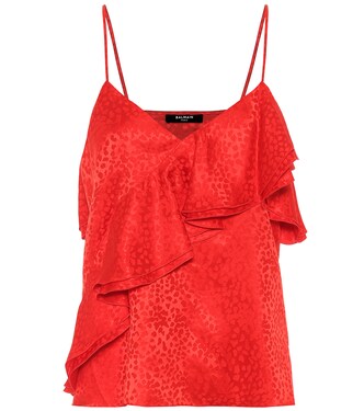 Top lencero de jacquard de seda | Balmain