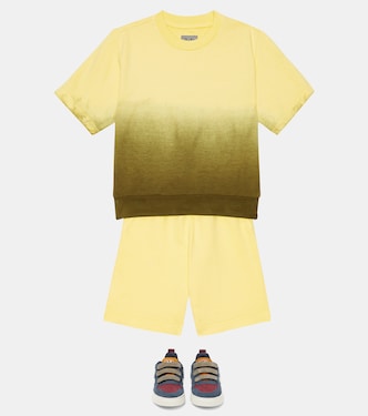 Cotton fleece T-shirt and shorts set | Il Gufo