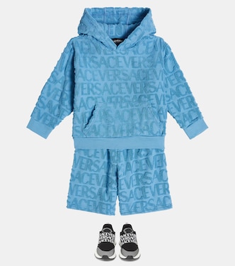 Felpa in jacquard di cotone con logo | Versace Kids