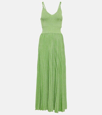 Pleated metallic knit maxi dress | Proenza Schouler