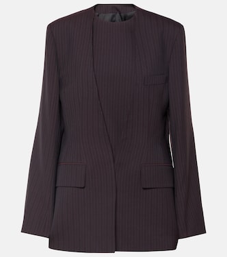 Herringbone chalk stripe blazer | Victoria Beckham