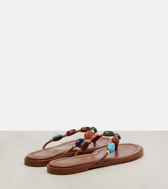 Tongs Shanti en cuir à ornements | Gianvito Rossi