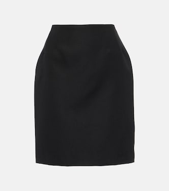 Minigonna in lana grain de poudre | Versace