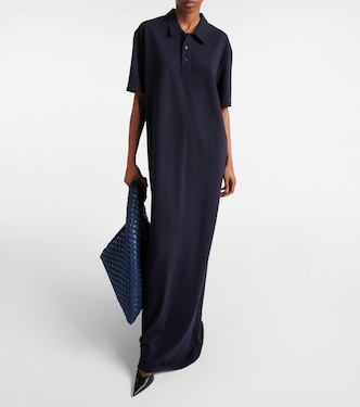 Abito lungo in piqué di misto cotone | Bottega Veneta