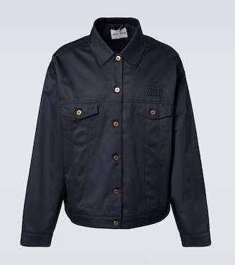 Logo cotton chino blouson | Miu Miu