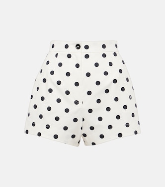 Short à taille haute en coton mélangé à pois | Dolce&Gabbana