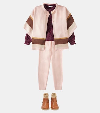 Logo cotton and wool sweatpants | Chloé Kids
