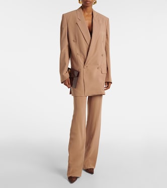 Pantaloni a gamba larga in crêpe di seta | Saint Laurent