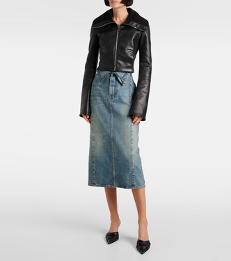 Giacca in pelle cropped | McQueen
