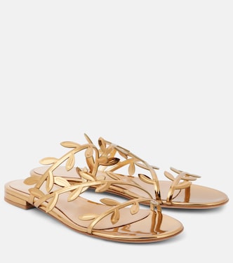 Flavia metallic leather slides | Gianvito Rossi