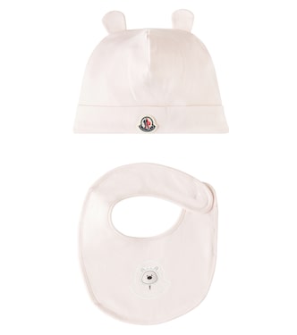 Baby cotton hat and bib set | Moncler Enfant