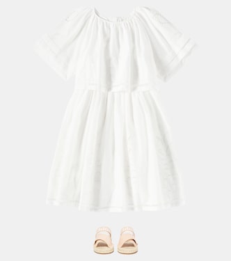 Robe en coton à broderies anglaises | Chloé Kids