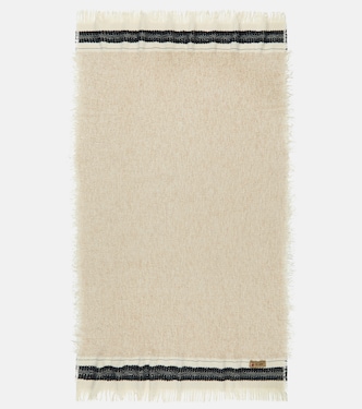 Cicatrice fringed wool-blend blanket | The House of Lyria