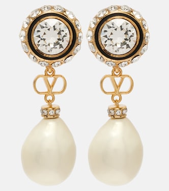 VLogo embellished drop earrings | Valentino