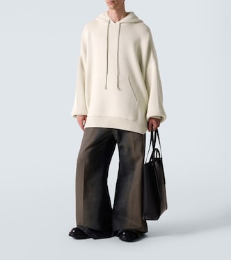 Hun ribbed-knit virgin wool hoodie | Rick Owens