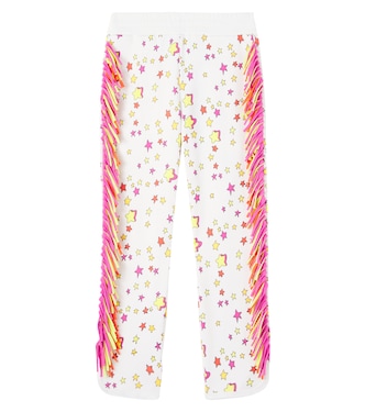 Fringed printed cotton jersey sweatpants | Stella McCartney Kids