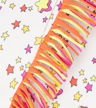 Fringed printed cotton jersey sweatpants | Stella McCartney Kids