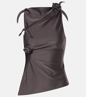 Floral-appliqué satin top | Coperni