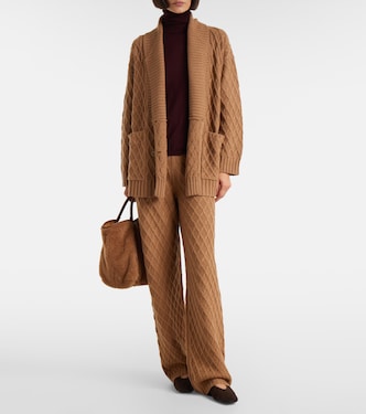 كارديغان من فرو الجمل بحبكة الوافل Mirca  | Max Mara