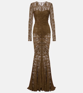 Vestido de fiesta de encaje fruncido | Norma Kamali