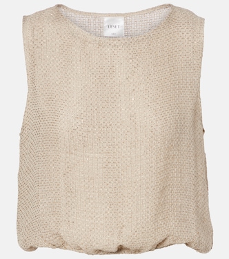 Top Stella en lin mélangé à sequins | Leset