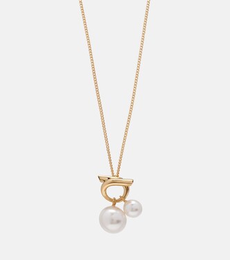 Faux pearl pendant necklace | Ferragamo