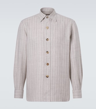 Striped linen and wool shirt | Rubinacci