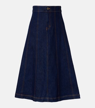 Alix denim midi skirt | Veronica Beard