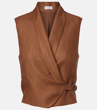 Gilet Monili en lin | Brunello Cucinelli