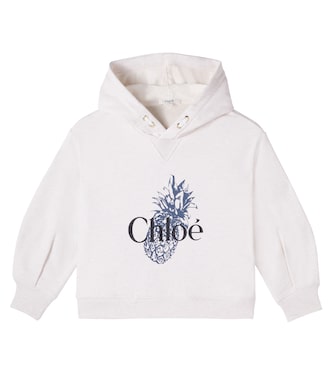 Printed cotton jersey hoodie | Chloé Kids
