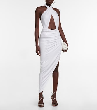 Cutout halterneck midi dress | Norma Kamali