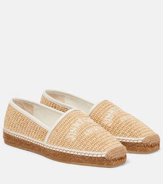 Alpargatas Brie Flat de rafia con logo | Jimmy Choo
