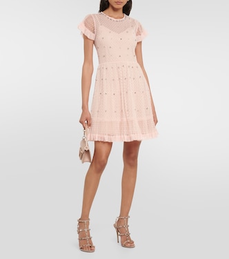 Embellished point d’esprit tulle minidress | REDValentino