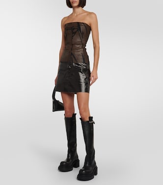 Coated denim corset | Rick Owens