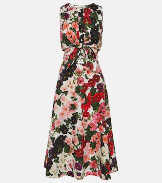 Vestido midi de mezcla de algodón floral | Oscar de la Renta
