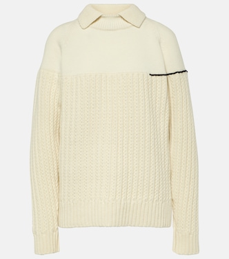Jersey de lana con cuello doble | Victoria Beckham