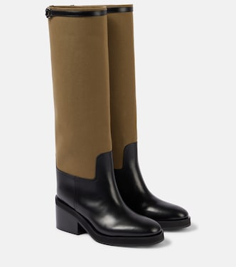 Botas altas Yasmin de piel y lona | Jimmy Choo
