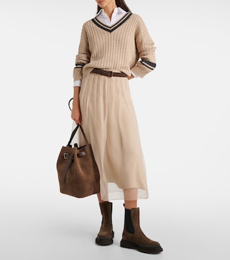 Bottines Chelsea Monili en daim à ornements | Brunello Cucinelli