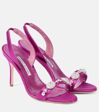 Sandali Lamisan in raso con cristalli | Manolo Blahnik