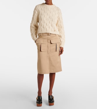 Falda sahariana midi de gabardina | Chloé