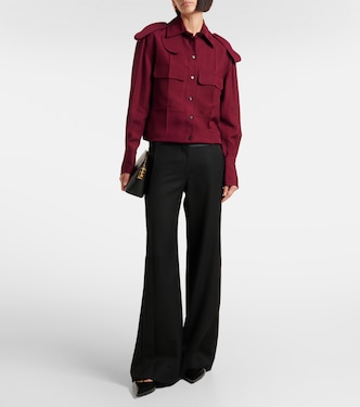 Side Panel wool-blend wide-leg pants | Victoria Beckham