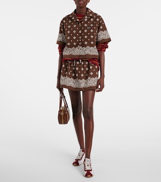 Camicia in cotone con stampa | Miu Miu