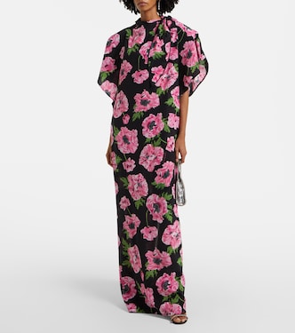 Abito lungo in seta con stampa floreale | Stella McCartney