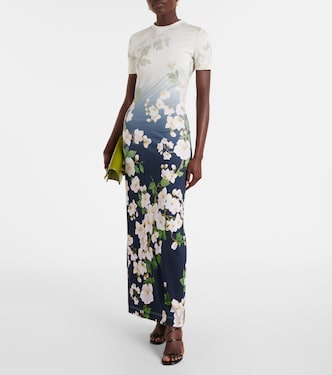 Abito lungo con stampa floreale | Oscar de la Renta
