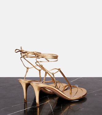 Sandalen 70 aus Metallic-Leder | Gianvito Rossi