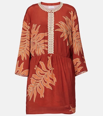 Phoebe embroidered printed minidress | Velvet