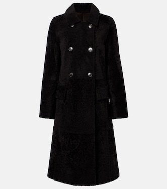 Double-breasted shearling coat | Yves Salomon