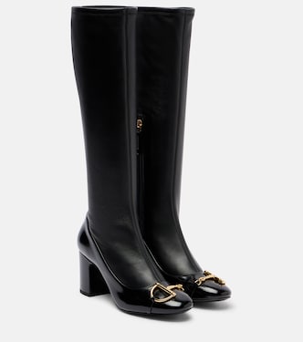Alfa Horsebit 75 leather knee-high boots | Gucci