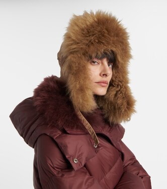 Shearling-trimmed down hat | Yves Salomon