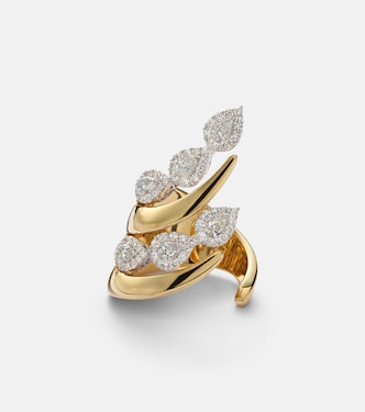 Golden Strada 18kt white and yellow gold ring with diamonds | Yeprem